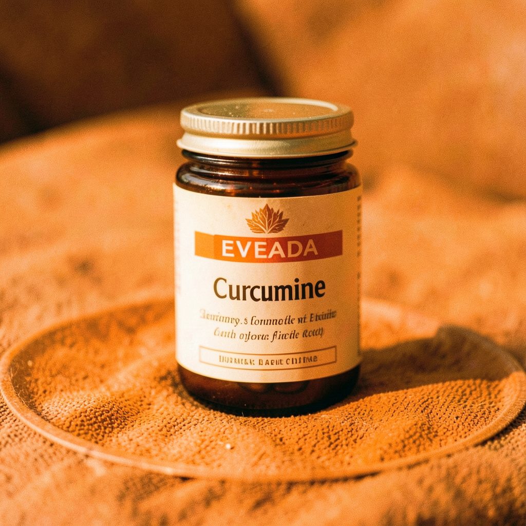 Préparation ayurvédique au curcuma dans un mortier en pierre, ambiance chaleureuse et naturelle