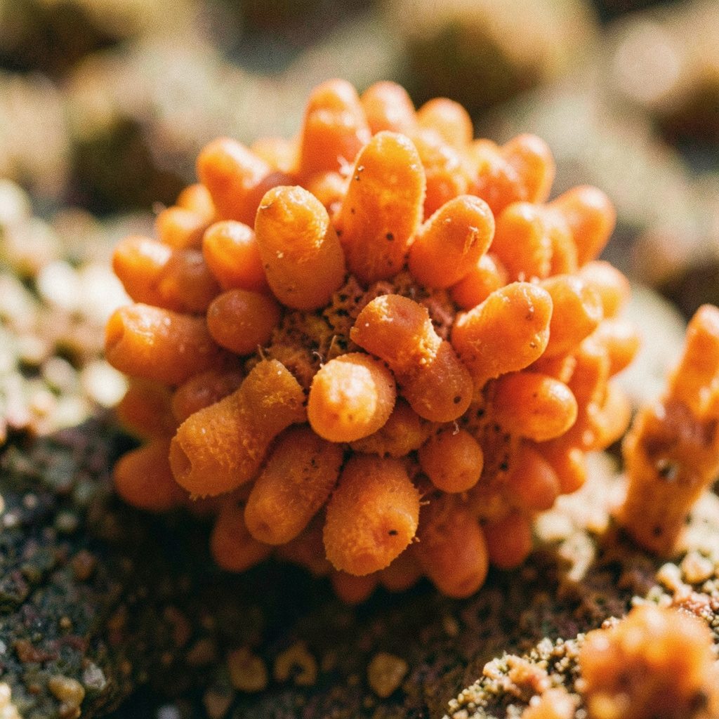 Culture d'Haematococcus pluvialis, teintes rouges profondes dans un milieu aquatique naturel