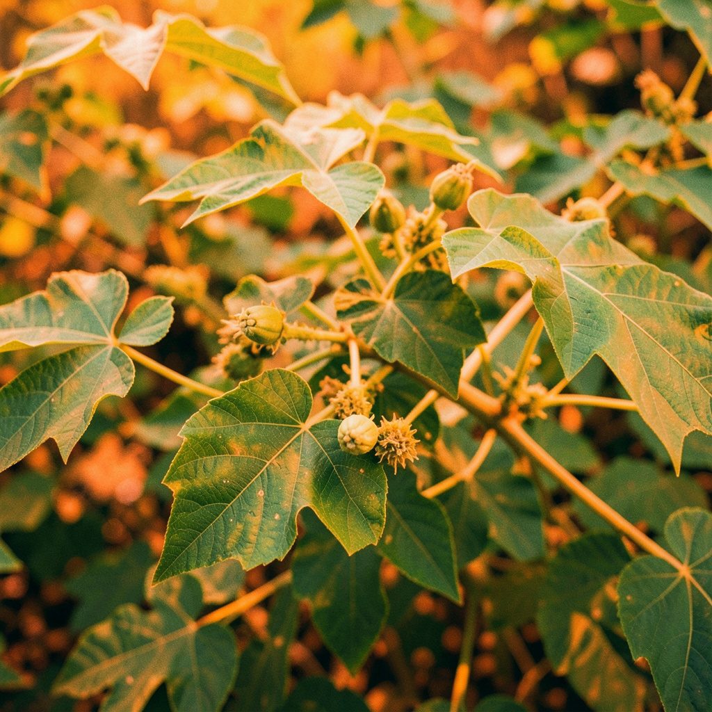 Feuilles et gousses de Moringa Oleifera, vert intense sur fond de ciel clair